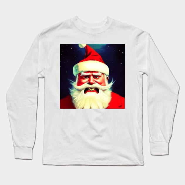 Angry Santa Claus Long Sleeve T-Shirt by Mihadom